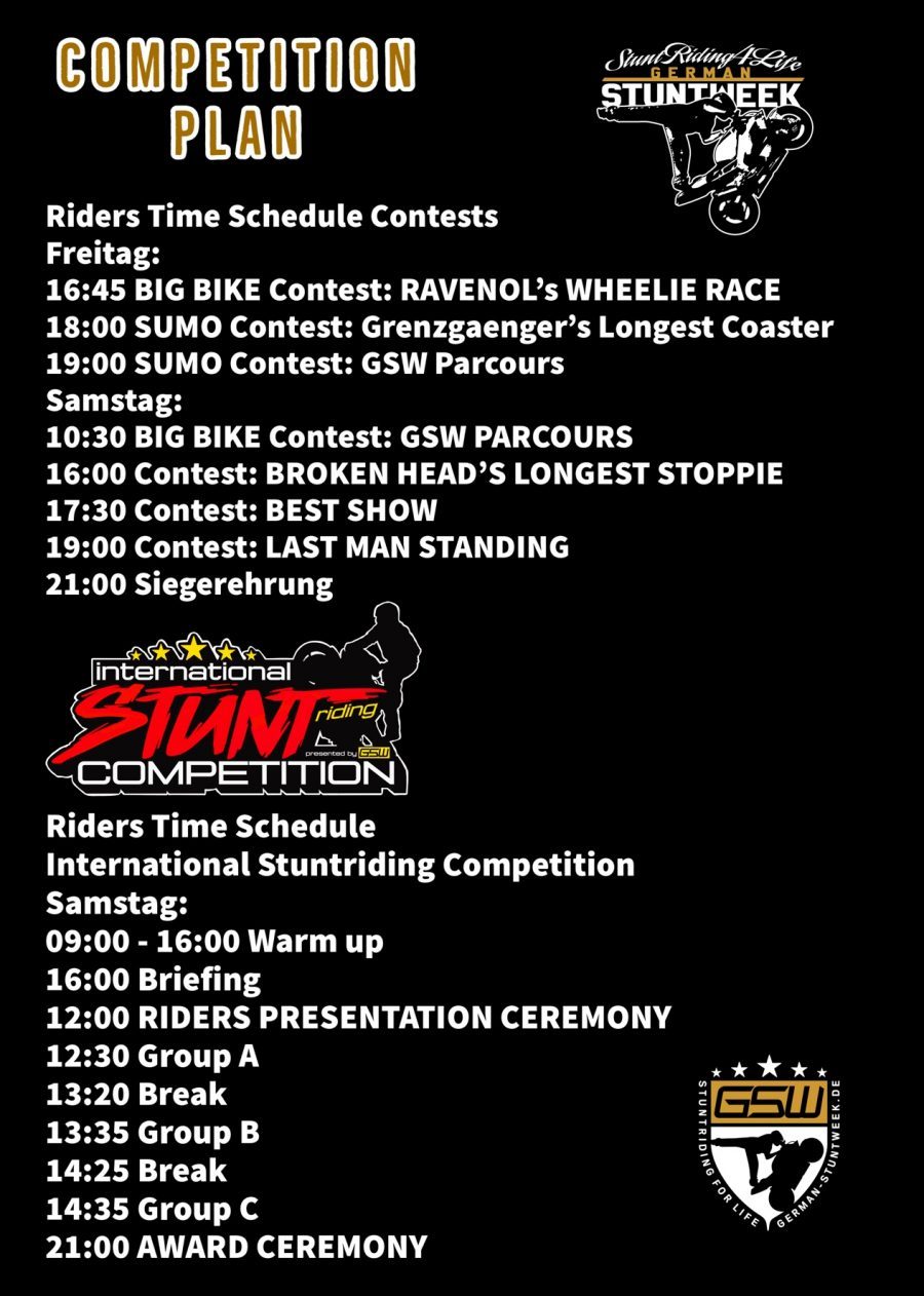 Riders Time Schedule